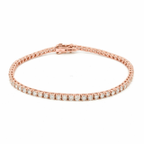 Round Lab-Grown Diamond  Rose GoldTennis Bracelet 2.40mm by By Angi, lab-grown diamond jeweller in Tsim Sha Tsui Hong Kong | TST HK Fine Jewellery  By Angi 尖沙咀人造鑽石珠寶 - Round Lab Diamond Tennis 手鏈 2.40mm | 香港TST求婚鑽石首飾