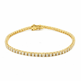 Round Lab-Grown Diamond Yellow GoldTennis Bracelet 2.40mm by By Angi, lab-grown diamond jeweller in Tsim Sha Tsui Hong Kong | TST HK Fine Jewellery  By Angi 尖沙咀人造鑽石珠寶 - Round Lab Diamond Tennis 手鏈 2.40mm | 香港TST求婚鑽石首飾