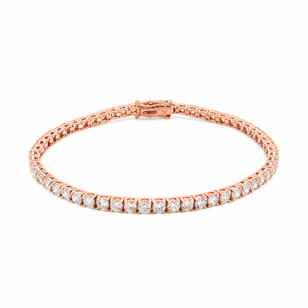 Round Lab-Grown Diamond Rose Gold Tennis Bracelet 2.90mm by By Angi, lab-grown diamond jeweller in Tsim Sha Tsui Hong Kong | TST HK Fine Jewellery By Angi 尖沙咀人造鑽石珠寶 - Round Lab Diamond Tennis 手鏈 2.90mm | 香港TST求婚鑽石首飾