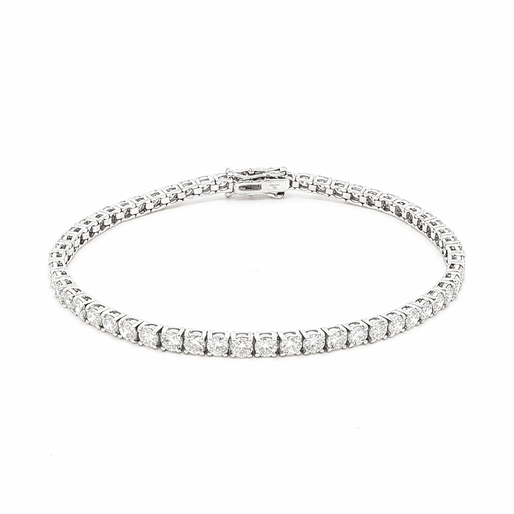 Round Lab-Grown Diamond White Gold Tennis Bracelet 2.90mm by By Angi, lab-grown diamond jeweller in Tsim Sha Tsui Hong Kong | TST HK Fine Jewellery By Angi 尖沙咀人造鑽石珠寶 - Round Lab Diamond Tennis 手鏈 2.90mm | 香港TST求婚鑽石首飾