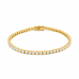 Round Lab-Grown Diamond Yellow Gold Tennis Bracelet 2.90mm by By Angi, lab-grown diamond jeweller in Tsim Sha Tsui Hong Kong | TST HK Fine Jewellery By Angi 尖沙咀人造鑽石珠寶 - Round Lab Diamond Tennis 手鏈 2.90mm | 香港TST求婚鑽石首飾

