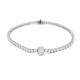 Emerald-Cut Center Pavé Tennis Lab-Grown Diamond Bracelet by By Angi, lab-grown diamond jeweller in Tsim Sha Tsui Hong Kong | TST HK Fine Jewellery By Angi 尖沙咀人造鑽石珠寶 - Emerald-Cut Center Pavé Tennis Lab Diamond 手鏈 | 香港TST求婚鑽石首飾