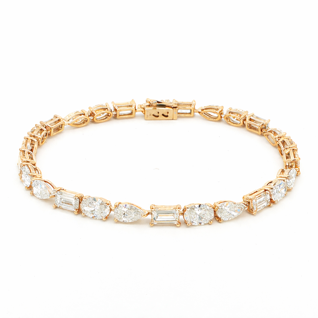 Fancy Lab-Grown Diamond Yellow Gold Tennis Bracelet by By Angi, lab-grown diamond jeweller in Tsim Sha Tsui Hong Kong | TST HK Fine Jewellery 
By Angi 尖沙咀人造鑽石珠寶 - Fancy Lab Diamond Tennis 手鏈 | 香港TST求婚鑽石首飾