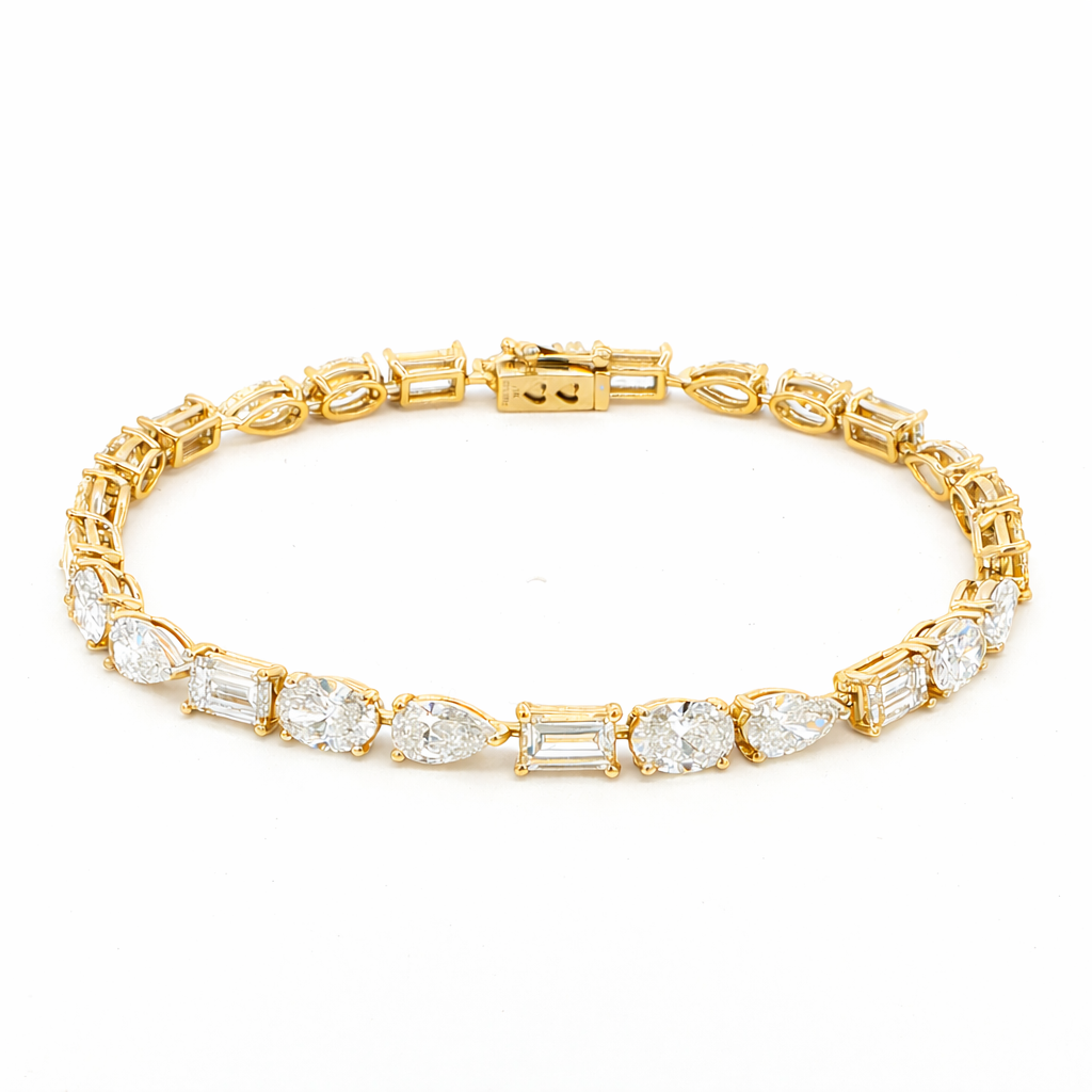 Fancy Lab-Grown Diamond Yellow Gold Tennis Bracelet by By Angi, lab-grown diamond jeweller in Tsim Sha Tsui Hong Kong | TST HK Fine Jewellery 
By Angi 尖沙咀人造鑽石珠寶 - Fancy Lab Diamond Tennis 手鏈 | 香港TST求婚鑽石首飾