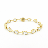Trinity Bezel Lab-Grown Diamond Yellow Gold Bracelet by By Angi, lab-grown diamond jeweller in Tsim Sha Tsui Hong Kong | TST HK Fine Jewellery 
By Angi 尖沙咀人造鑽石珠寶 - Trinity Bezel Lab Diamond 手鏈 | 香港TST求婚鑽石首飾