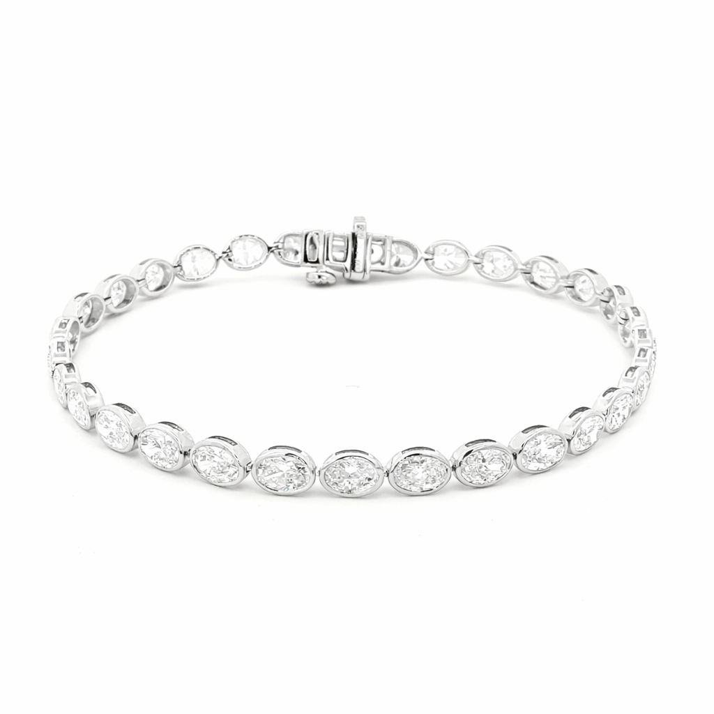 East to West Oval Bezel Lab Grown Diamond Bracelet - Lab Grown Diamond bracelet - By Angi Showroom in Hong Kong TST/Tsim Sha Tsui 
- 鑽石手鏈 培育鑽石 - By Angi 香港尖沙咀展示店