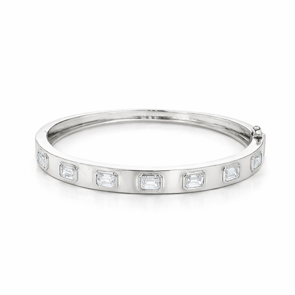 Emerald Lab Grown Diamond Bangle