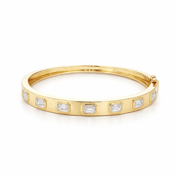 Emerald Lab Grown Diamond Bangle