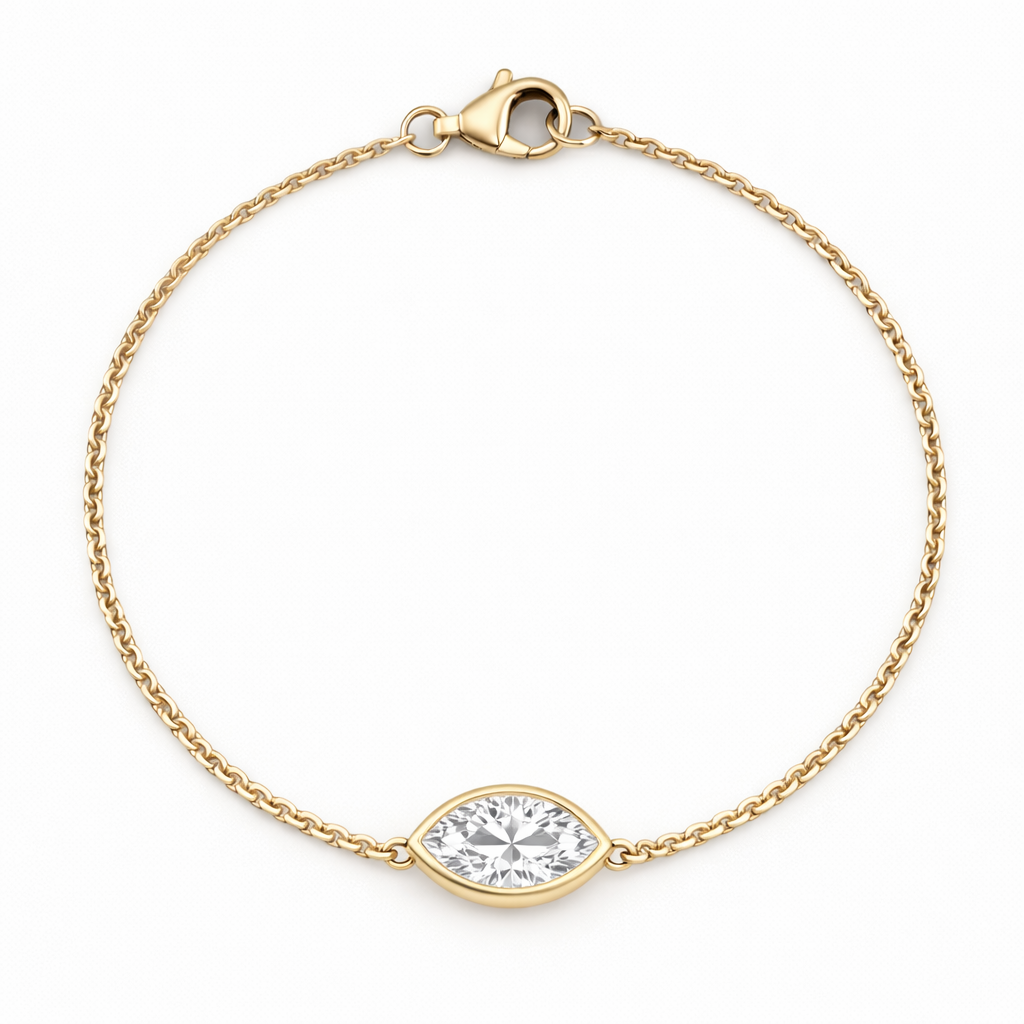 Marquise Lab Grown Diamond Chain Bracelet with Yellow Gold by By Angi, lab-grown diamond jeweller in Tsim Sha Tsui Hong Kong | TST HK Fine Jewellery
By Angi 尖沙咀人造鑽石珠寶 - Marquise Lab Grown Diamond Chain Bracelet 侯爵夫人形實驗室培育鑽石鏈手鍊黃金 | 香港TST人造鑽石lab diamond首飾 求婚戒指