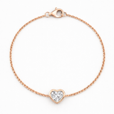 Heart Bezel Lab Grown Diamond Chain Bracelet
