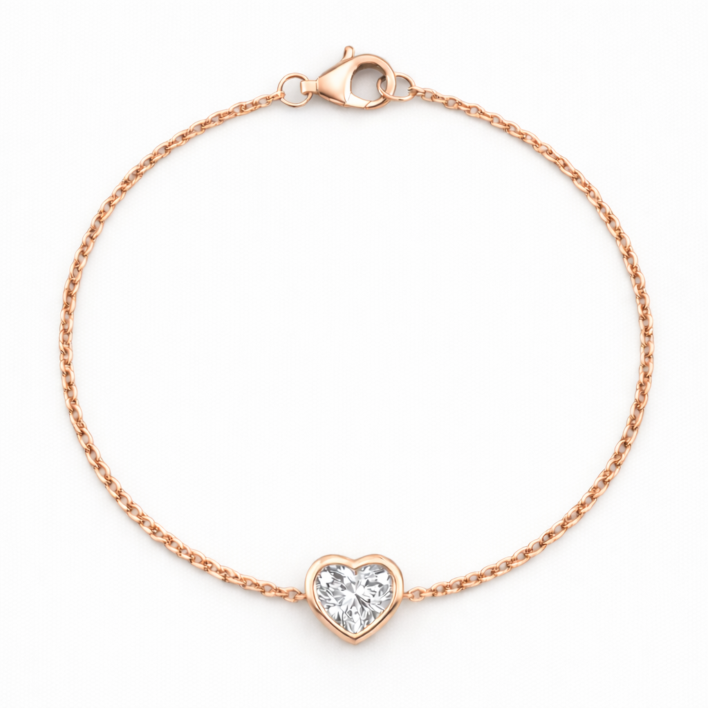 Heart Bezel Lab Grown Diamond Chain Bracelet