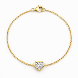 Heart Bezel Lab Grown Diamond Chain Bracelet