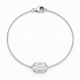 Emerald Bezel Lab-Grown Diamond Chain Bracelet