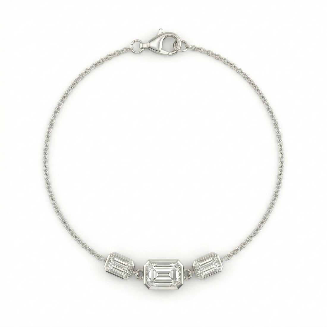 Trilogy Emerald Bezel Lab Grown Diamond Bracelet with Yellow Gold by By Angi, lab-grown diamond jeweller in Tsim Sha Tsui Hong Kong | TST HK Fine Jewellery
By Angi 尖沙咀人造鑽石珠寶 - Trilogy Emerald Bezel Lab Grown Diamond Bracelet 三部曲祖母綠包邊實驗室培育鑽石手鍊黃金 | 香港TST人造鑽石lab diamond首飾 求婚戒指