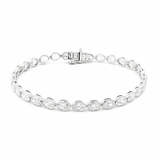 East to West Oval Bezel Lab Grown Diamond Bracelet