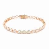 East to West Oval Bezel Lab Grown Diamond Bracelet