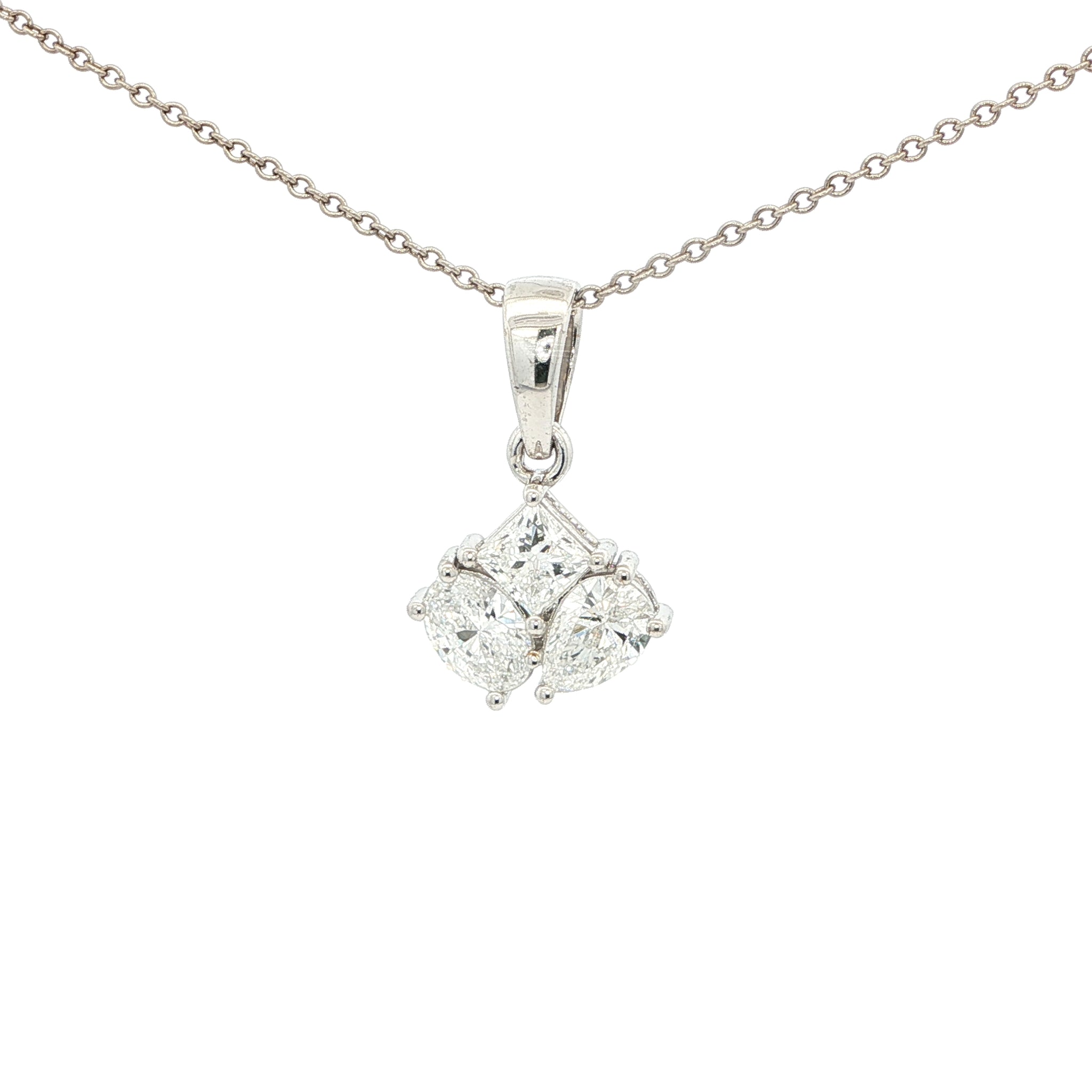 Radiant, Oval & Pear Cluster Lab Grown Diamond Pendant