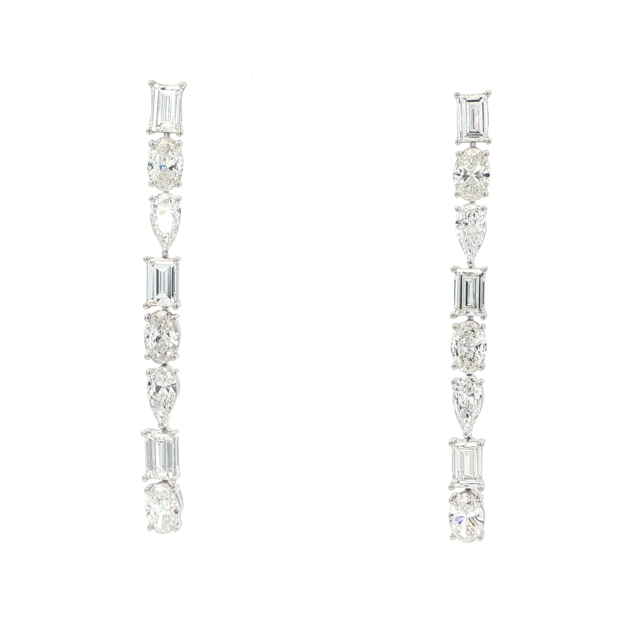 Fancy Shape Lab Grown Diamond Drop Earrings (Baguette, Pear, Oval)