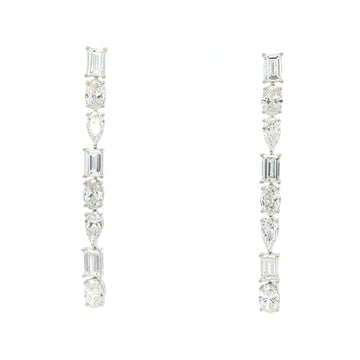 Fancy Shape Lab Grown Diamond Drop Earrings (Baguette, Pear, Oval)