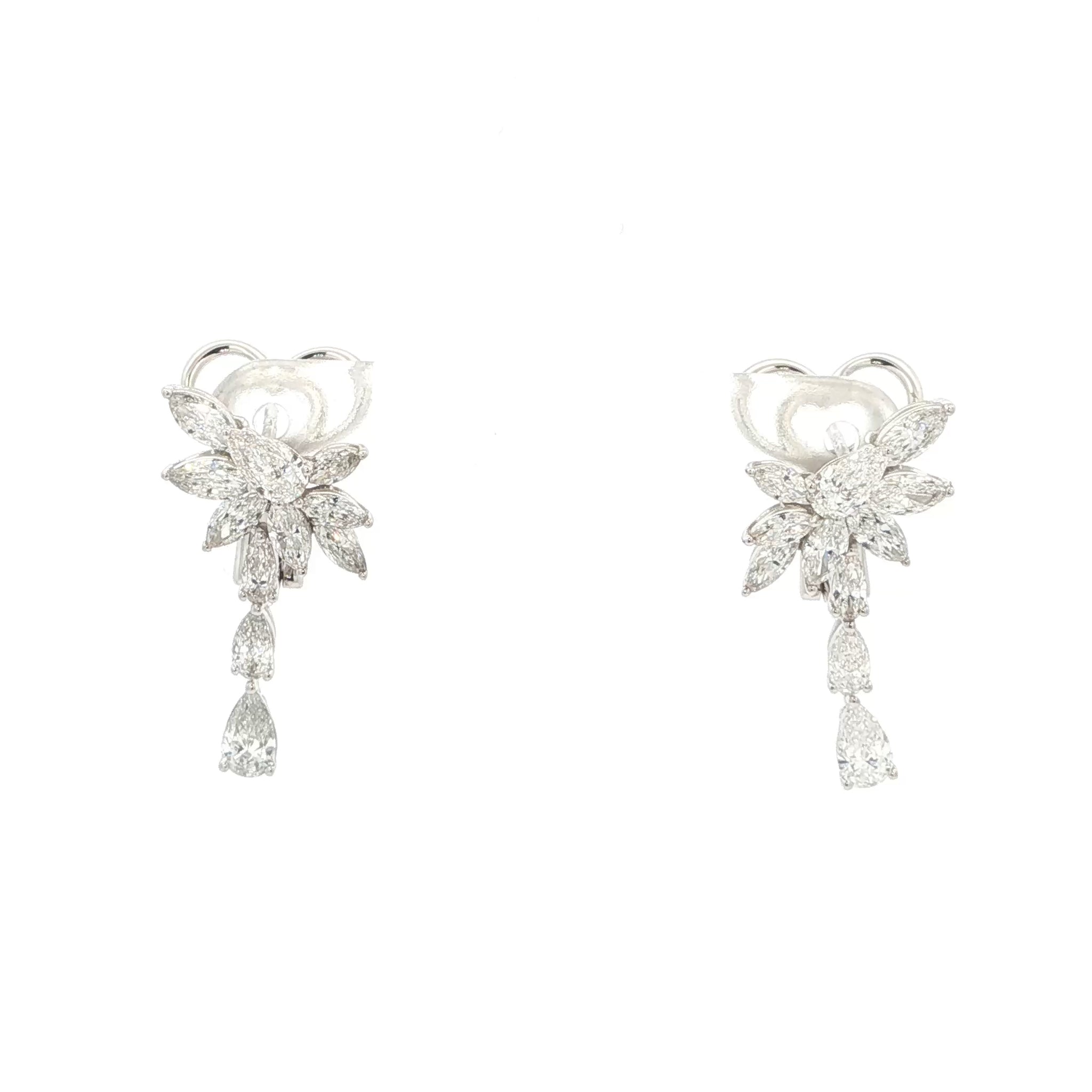 Marquise and pear lab grown diamond earring