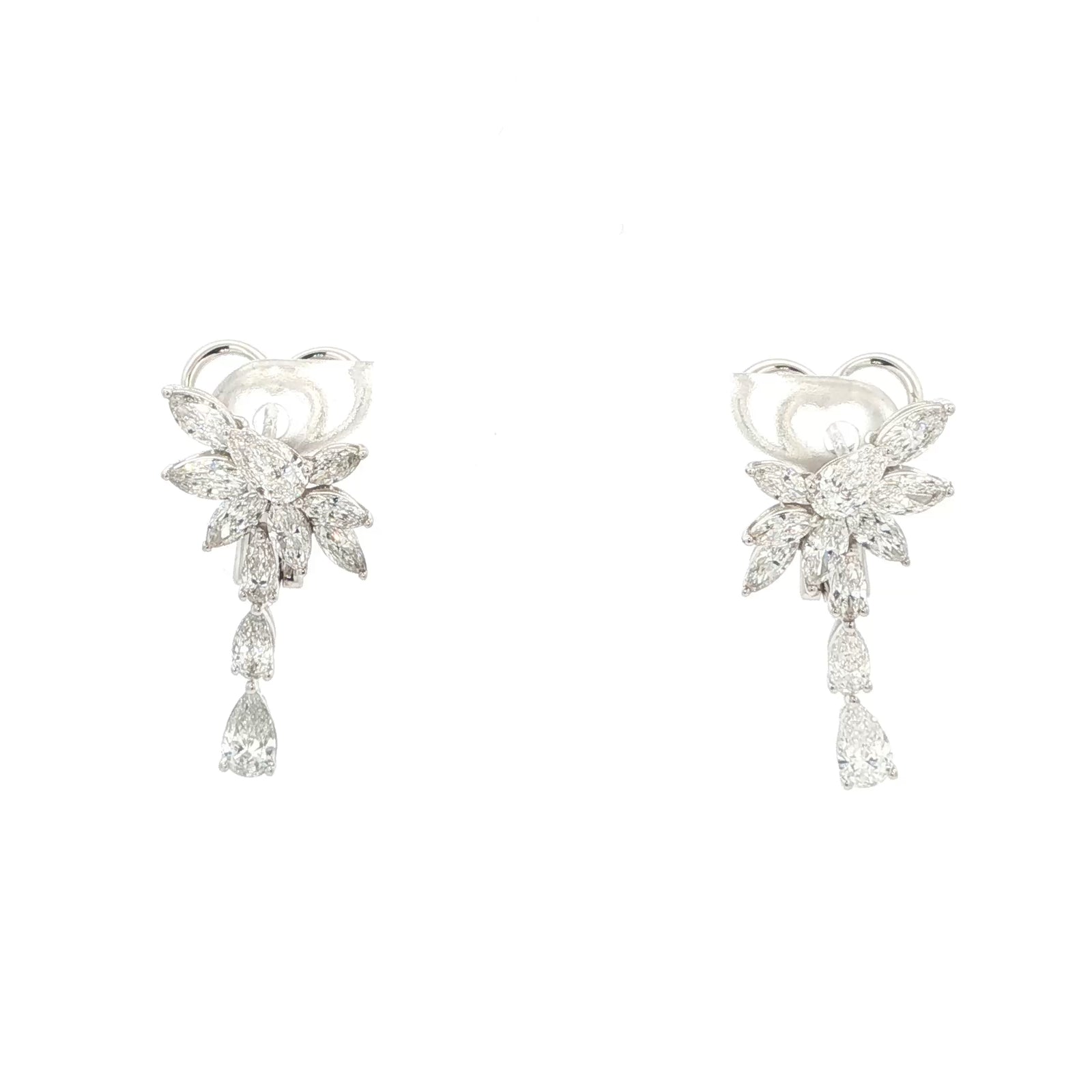 Palm Tree Lab Grown Diamond Drop Earrings - Lab Grown Diamond earrings - By Angi Showroom in Hong Kong TST/Tsim Sha Tsui 
- 鑽石耳環 - 培育鑽石  - By Angi 香港尖沙咀展示店