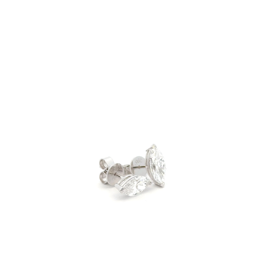 Marquise Half Bezel Lab Grown Diamond Stud