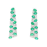 Elegant Emerald and Round Lab Grown Diamond Drop Earrings - Lab Grown Diamond earrings - By Angi Showroom in Hong Kong TST/Tsim Sha Tsui 
- 鑽石耳環 - 培育鑽石  - By Angi 香港尖沙咀展示店