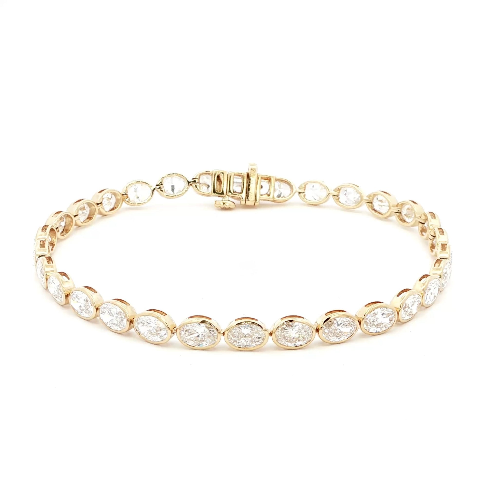 East to West Oval Bezel Lab Grown Diamond Bracelet