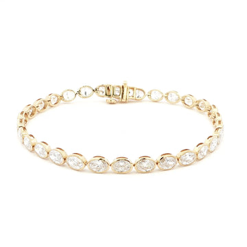 East to West Oval Bezel Lab Grown Diamond Bracelet