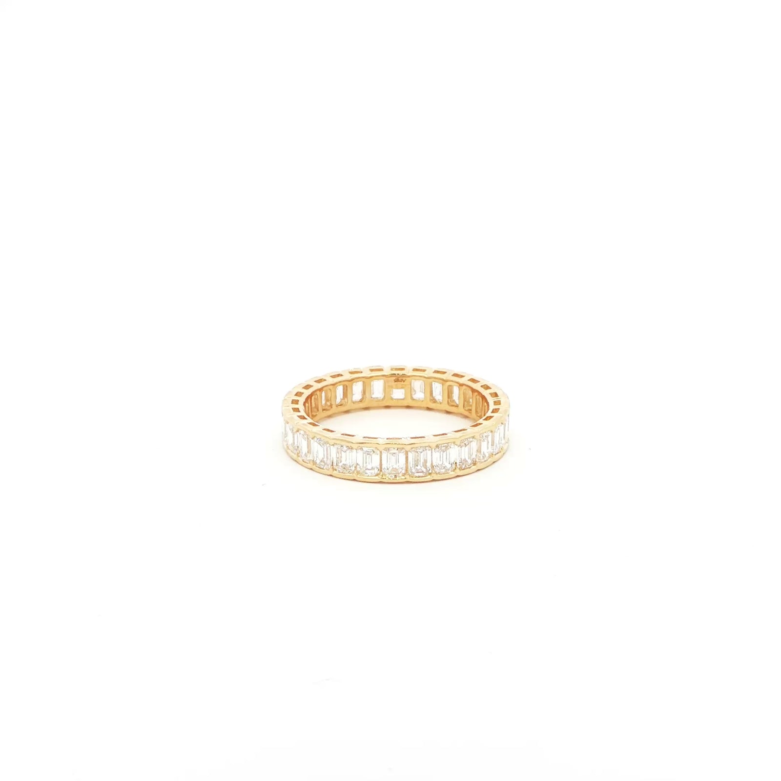 Emerald Bezel Eternity Lab Grown Diamond Ring