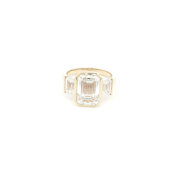 Emerald Trilogy Bezel Lab Grown Diamond Ring