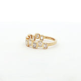 High Low Emerald Bezel Lab Grown Diamond Ring