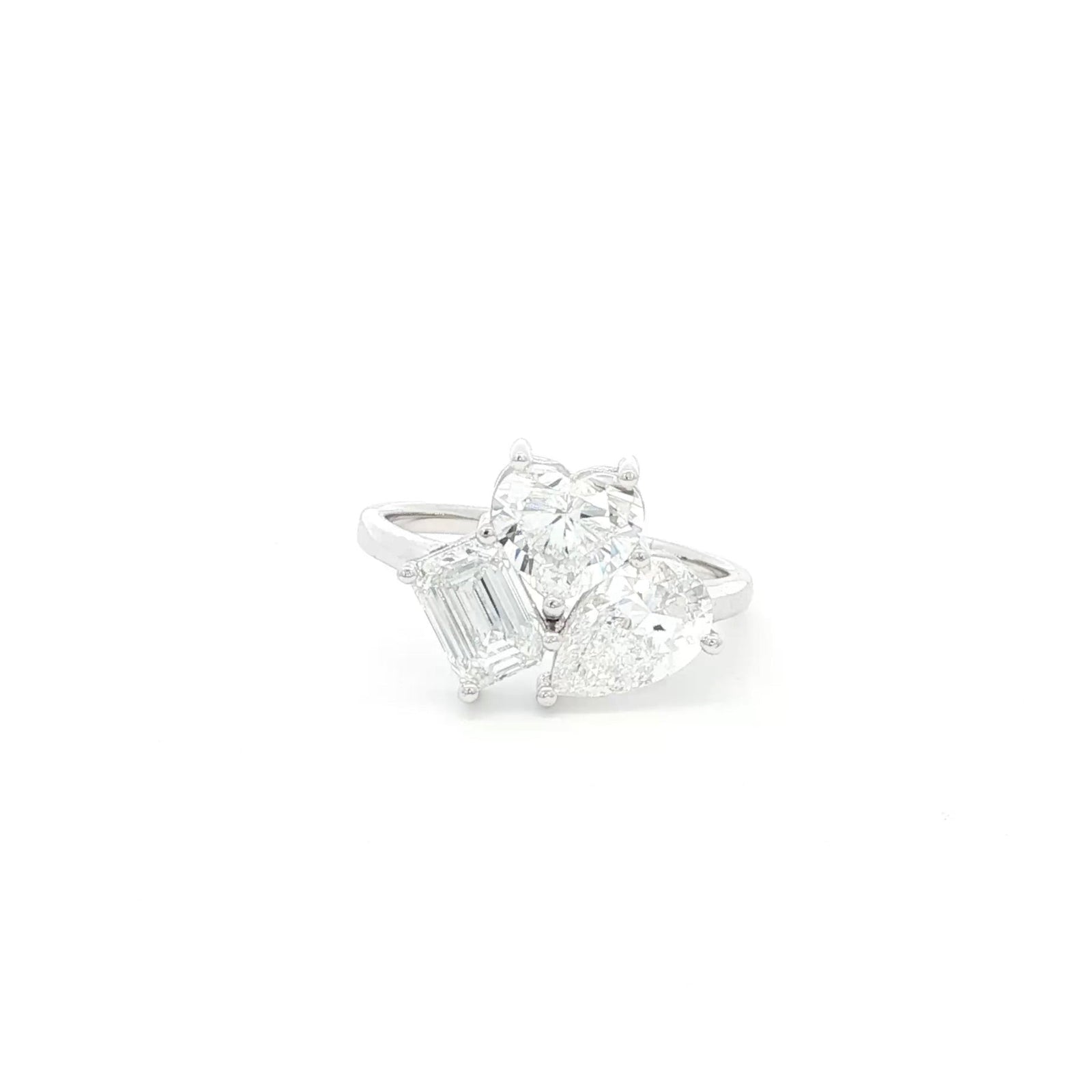 Cluster Ring - Lab Grown Diamond  Ring -  in HK TST - 10K White Gold