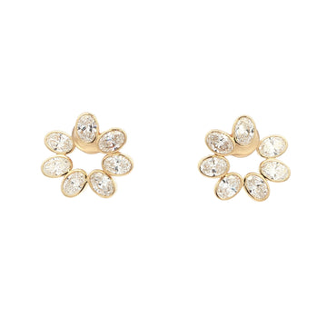 Oval Bezel Lab Grown Diamond Hoop Earrings