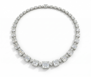 Asscher Single Line Lab Grown Diamond Necklace