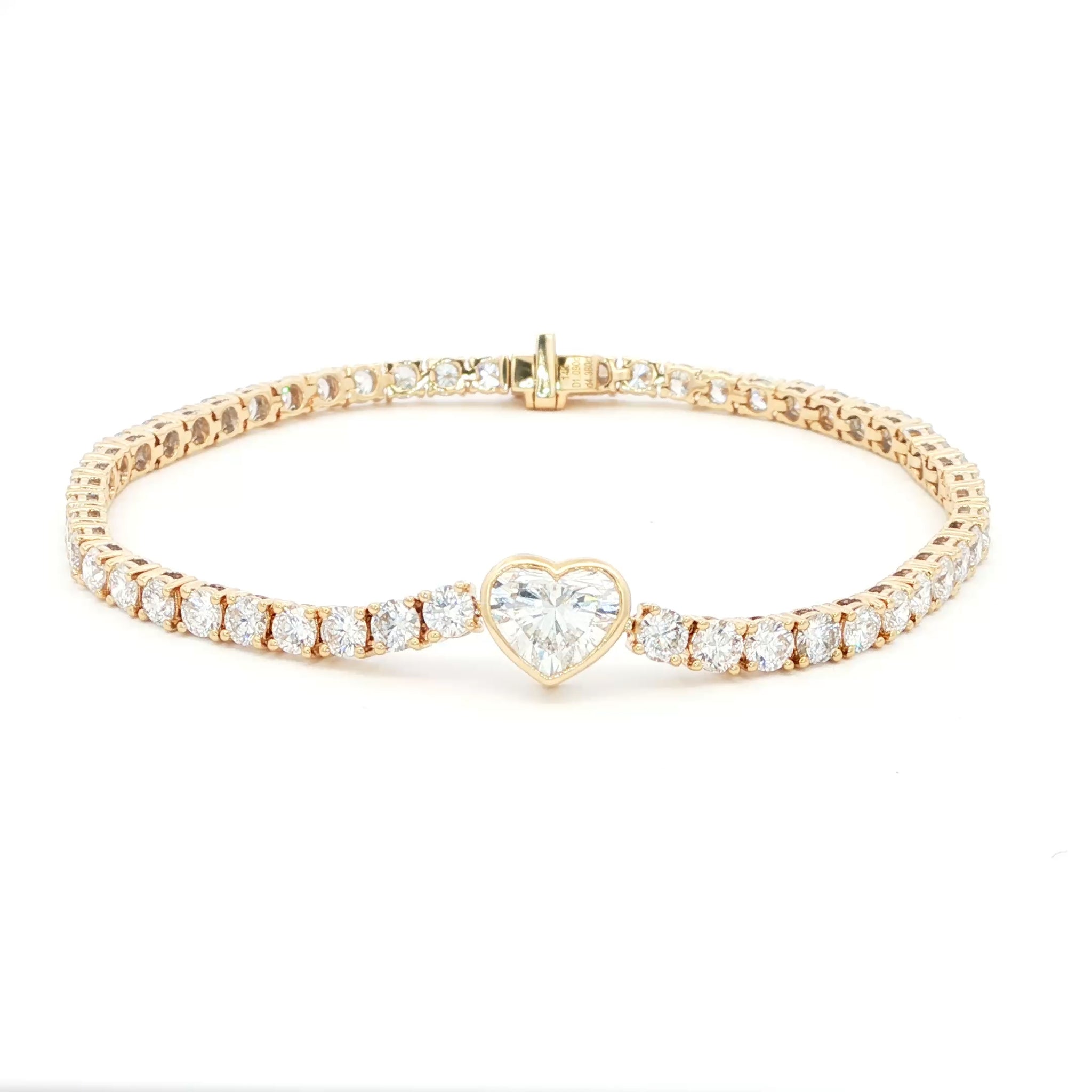Heart Bezel Lab-Grown Diamond Tennis Bracelet