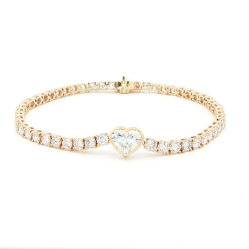 Heart Bezel Lab-Grown Diamond Tennis Bracelet