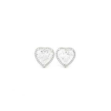 Double Halo Heart Lab Grown Diamond Studs