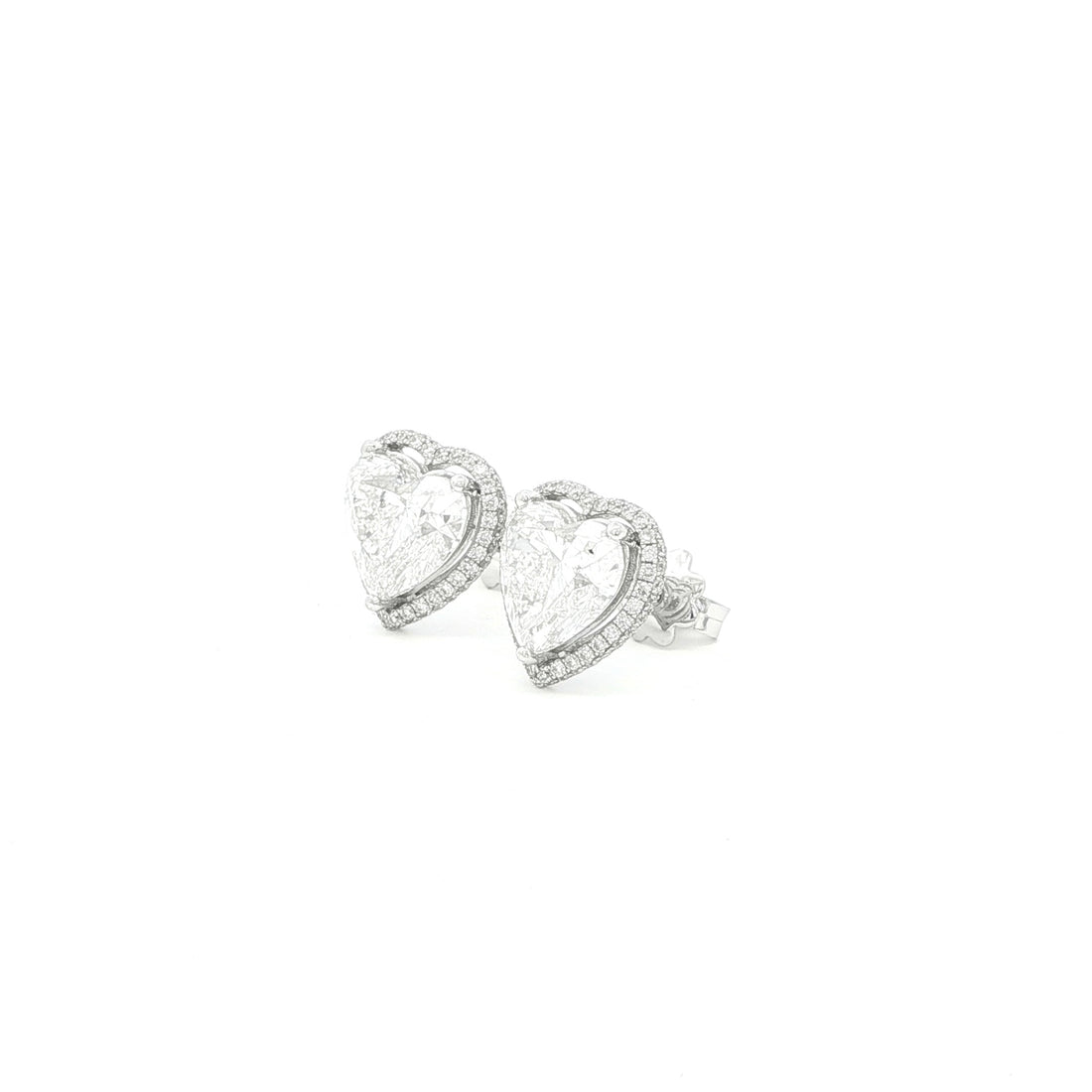 Double Halo Heart Lab Grown Diamond Studs