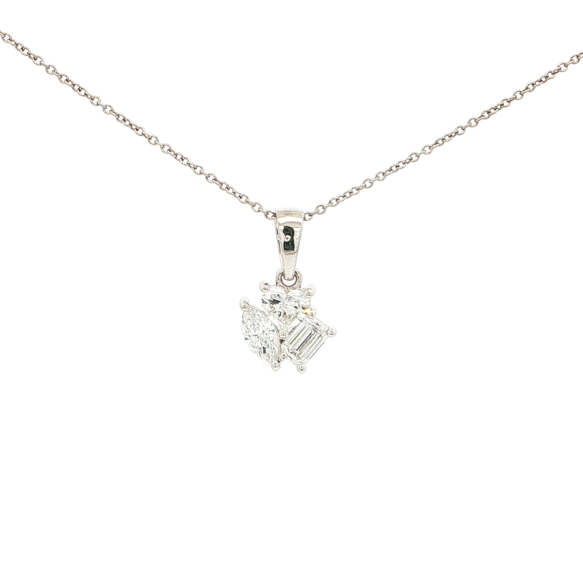 Heart, Marquise & Emerald Cluster Lab Grown Diamond Pendant