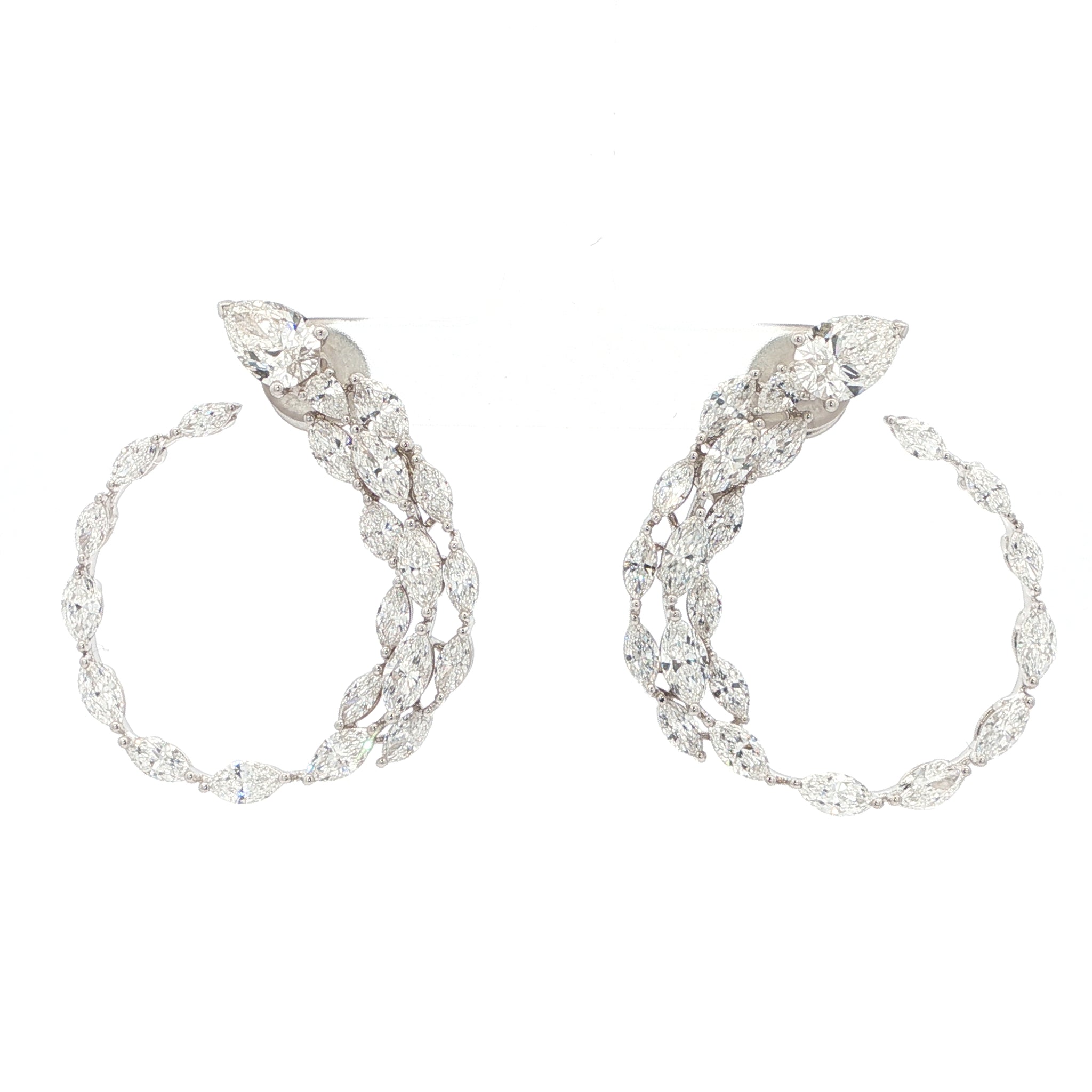 Elegant Serpent Lab Grown Diamond Hoop Earrings