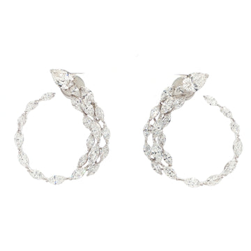 Elegant Serpent Lab Grown Diamond Hoop Earrings