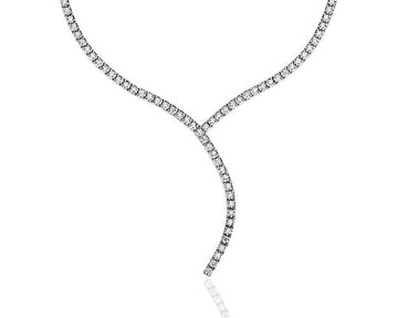 Diamond Eternity Y-Necklace In 18k Italian White Gold (2 Ct. Tw.)