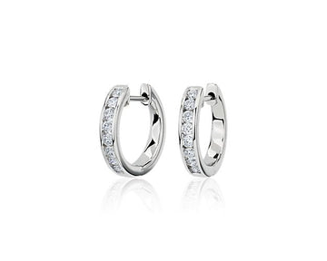 Lab Grown Diamond Channel Hoop Earrings