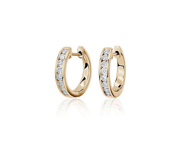 Lab Grown Diamond Channel Hoop Earrings