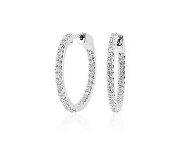 Lab Grown Diamond Eternity Hoop Earrings