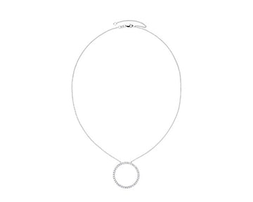 Riviera Pavé Diamond Circle Necklace In 14k White Gold (1 Ct. Tw.)