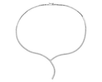 Diamond Eternity Y-Necklace In 18k Italian White Gold (2 Ct. Tw.)