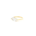 Marquise lab-grown diamond, east-west setting, half bezel in 18k yellow gold. 