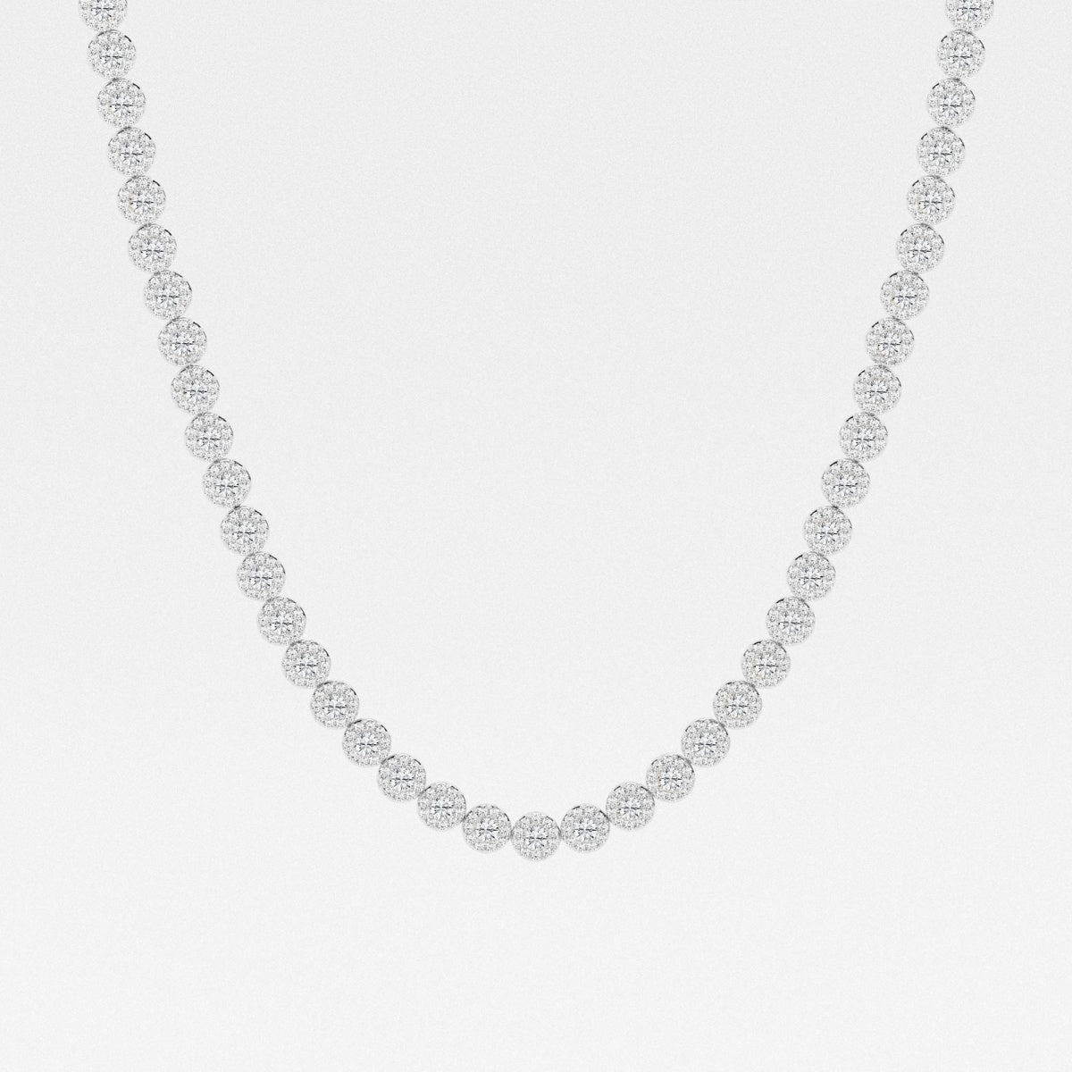 10 ctw Round Lab Grown Diamond Halo Tennis Necklace